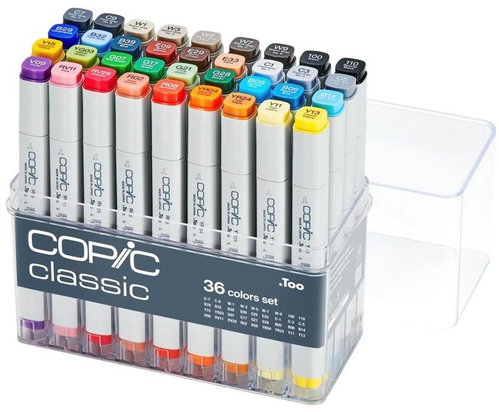 COPIC Classic double-sided Fine Chisel 36 pcs basic - Marker - Main image