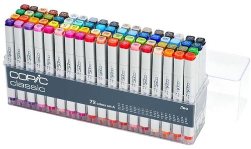 COPIC Classic oboustranné Fine Chisel 72 ks základní A - Markers - Main image