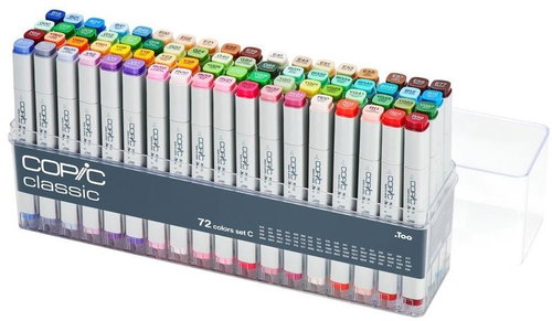 COPIC Classic oboustranné Fine Chisel 72 ks základní C - Popisovač - Hlavní obrázek