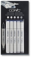 COPIC Classic double-sided Fine Chisel 5 pcs grey - Marker