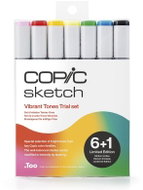 COPIC Sketch double-sided Brush Chisel 6+1 pcs clear tones - Markers
