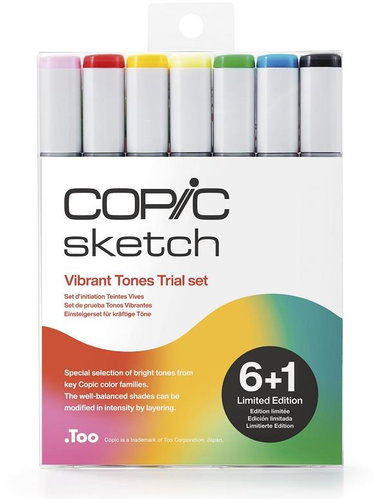 COPIC Sketch oboustranné Brush Chisel 6+1 ks jasné tóny - Popisovače - Hlavní obrázek