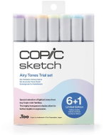 COPIC Sketch double-sided Brush Chisel 6+1 pcs airy tones - Marker
