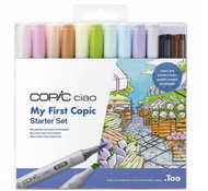 COPIC Ciao Reversible Brush Chisel 10+2 pcs Starter Set with Accessories - Marker