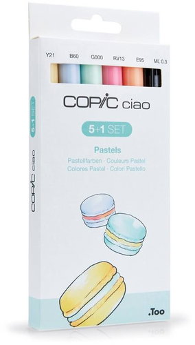COPIC Ciao double-sided Brush Chisel 5+1 pcs pastel tones - Marker - Main image