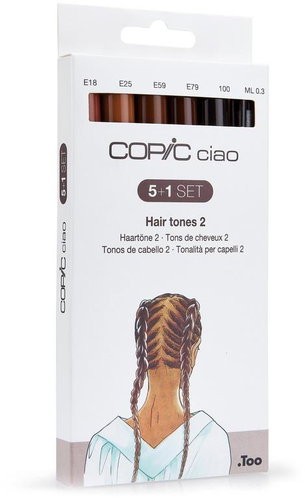 COPIC Ciao double-sided Brush Chisel 5+1 pcs hair tones B - Marker - Main image
