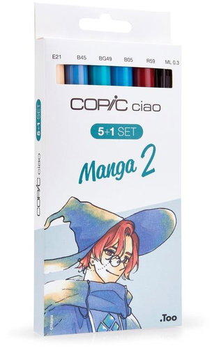 COPIC Ciao Double Sided Brush Chisel 5+1 pcs Manga 2 - Marker - Main image