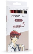 COPIC Ciao Double Sided Brush Chisel 5+1 pcs Manga 5 - Marker