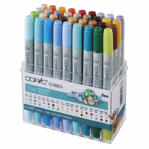 COPIC Ciao double-sided Brush Chisel 36 pcs tones Manga - Marker - Main image