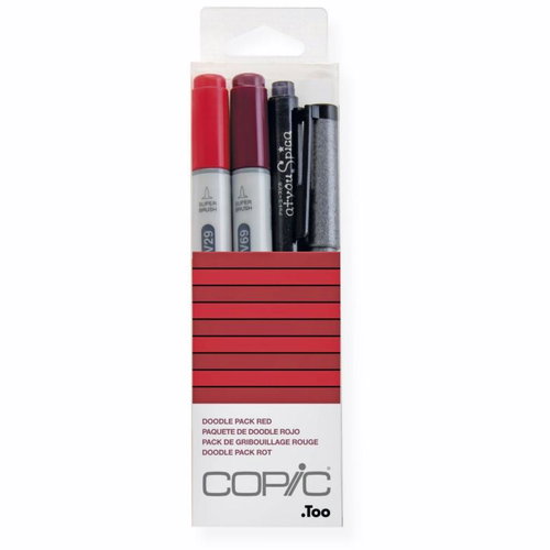 COPIC Ciao Reversible Brush Chisel 2+2 pcs Doodle Kit red - Marker - Main image