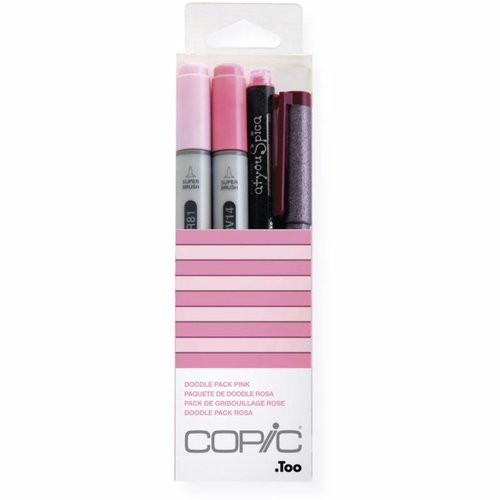 COPIC Ciao Reversible Brush Chisel 2+2 pcs Doodle Kit pink - Marker - Main image