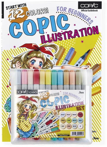 COPIC Ciao Double Sided Brush Chisel 12 Piece Illustration Set with Accessories - Marker - Main image