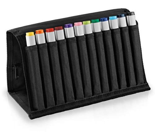 COPIC Classic double-sided Fine Chisel 12 pcs basic tones in pencil case - Marker - Main image