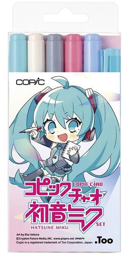 COPIC Ciao double-sided Brush Chisel 5+1 pcs limited edition Hatsune Miku - Marker - Main image