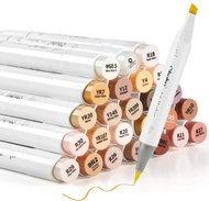 OHUHU double-sided Brush Chisel 24 pcs facial + blender - Markers