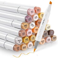 OHUHU double-sided Brush Chisel 36 pcs facial + blender - Markers