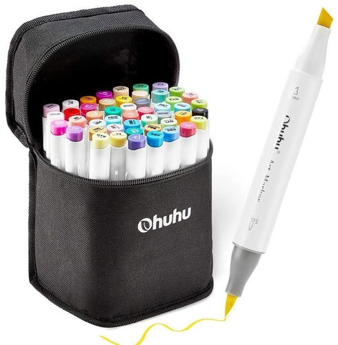 OHUHU double-sided Brush Chisel 48 pcs basic + blender - Marker - Main image
