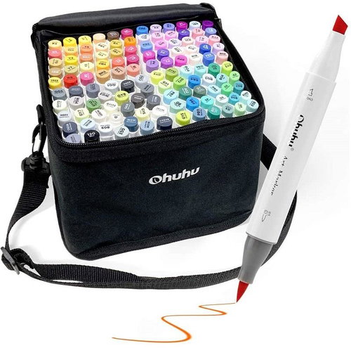 OHUHU oboustranné Brush Chisel 120 ks + blender - Popisovač - Hlavní obrázek