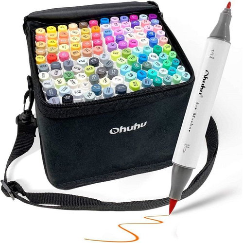 OHUHU double-sided Brush Fine 120 pcs + blender - Marker - Main image