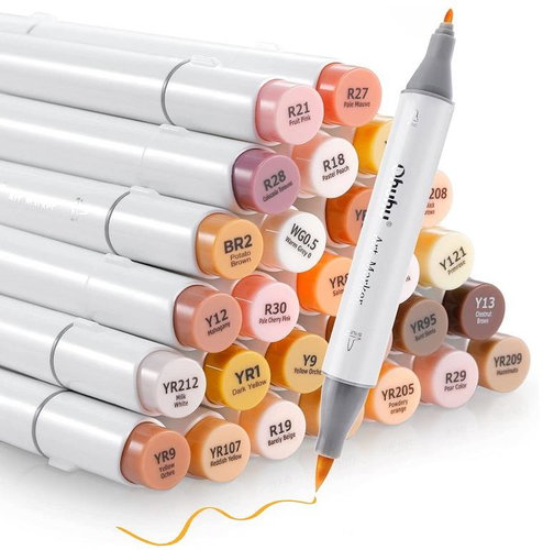 OHUHU double-sided Brush Fine 36 pcs facial + blender - Markers - Main image