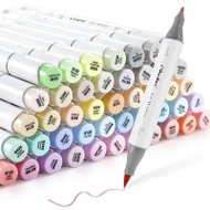 OHUHU double-sided Brush Fine 48 pcs pastel + blender - Marker