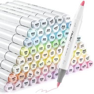 OHUHU double-sided Brush Chisel 96 pcs pastel + blender - Markers