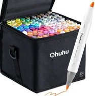 OHUHU double-sided Brush Chisel 104 pcs + blender - Markers