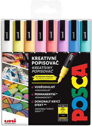 UNI Posca 3M 8 darab pasztell - Filctoll készlet - Fő fotó
