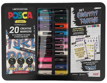 UNI Posca Graffitti Tagging 20 ks v kovové krabičce - Popisovač | Alza.cz