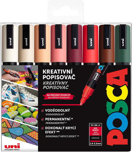 UNI Posca 5M 8 pcs autumn tones - Marker - Main image