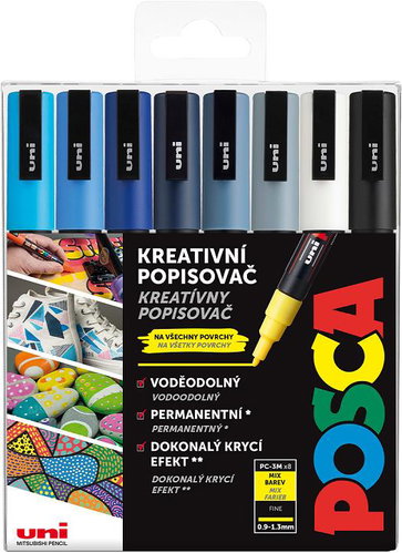UNI Posca 3M 8 pcs cool tones - Markers - Main image