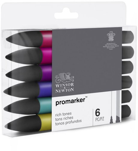 WINSOR NEWTON double-sided Fine Chisel 6 pcs Rich tones - Marker - Main image