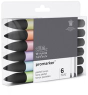 WINSOR NEWTON double-sided Fine Chisel 6 pcs Pastel tones - Marker