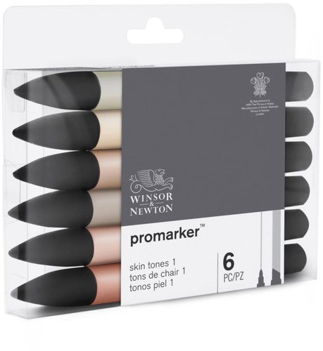 WINSOR NEWTON double-sided Fine Chisel 6 pcs Skin tones 1 - Marker - Main image