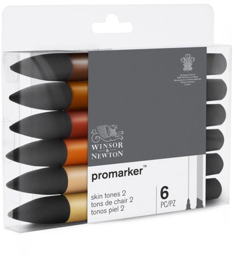 WINSOR NEWTON double-sided Fine Chisel 6 pcs Skin tones 2 - Marker - Main image