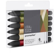 WINSOR NEWTON double-sided Fine Chisel 6 pcs Landscape - Markers