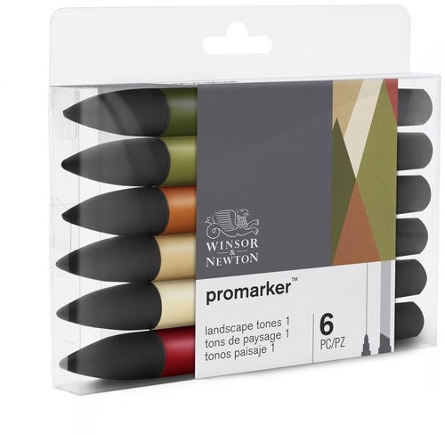 WINSOR NEWTON double-sided Fine Chisel 6 pcs Landscape - Marker - Main image