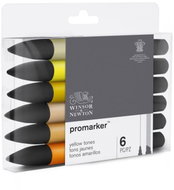 WINSOR NEWTON double-sided Fine Chisel 6 pcs Yellow tones - Marker