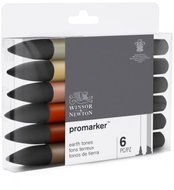 WINSOR NEWTON double-sided Fine Chisel 6 pcs Earth tones - Markers