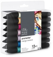 WINSOR NEWTON double-sided Fine Chisel 12+1 pcs Manga Romance - Markers