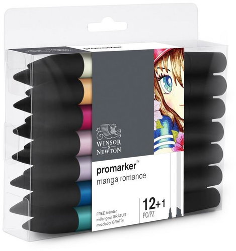 WINSOR NEWTON double-sided Fine Chisel 12+1 pcs Manga Romance - Marker - Main image