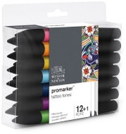 WINSOR NEWTON double-sided Fine Chisel 12+1 pcs Tattoo tones - Markers