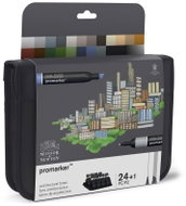 Winsor NEWTON double-sided Fine Chisel 24+1 pcs Architecture set in pencil case - Markers