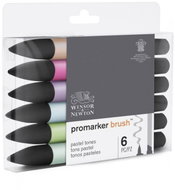 WINSOR NEWTON double-sided Brush Chisel 6 pcs Pastel tones - Markers