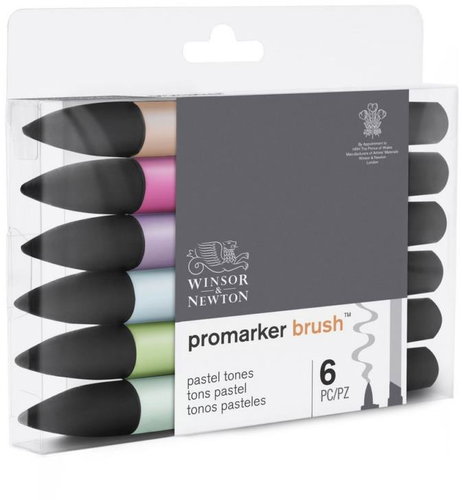 WINSOR NEWTON double-sided Brush Chisel 6 pcs Pastel tones - Markers - Main image