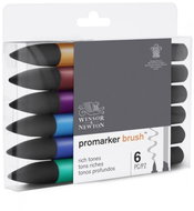WINSOR NEWTON double-sided Brush Chisel 6 pcs Rich tones - Markers