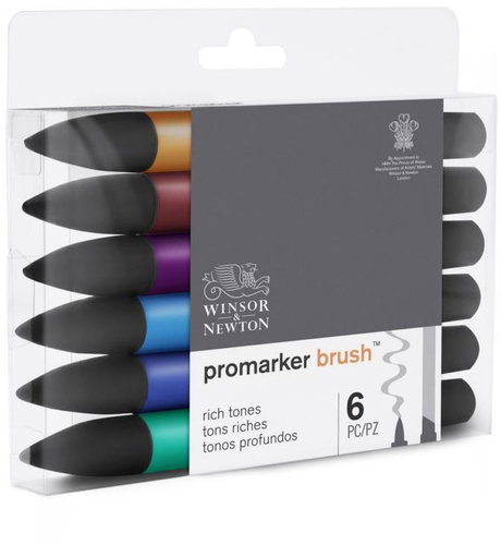 WINSOR NEWTON double-sided Brush Chisel 6 pcs Rich tones - Markers - Main image