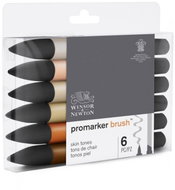 WINSOR NEWTON double-sided Brush Chisel 6 pcs Skin tones - Markers