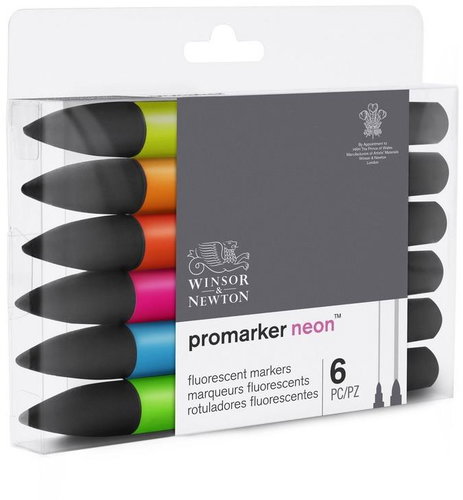 WINSOR NEWTON double-sided Fine Round 6 pcs Neon - Markers - Main image
