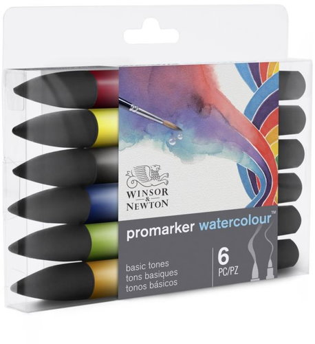 WINSOR NEWTON Double Sided Brush Fine 6 pcs Basic - Marker - Main image